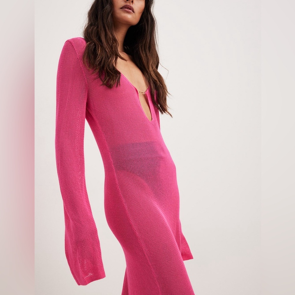 NA-KD Fashion Hole Knit Maxi Dress